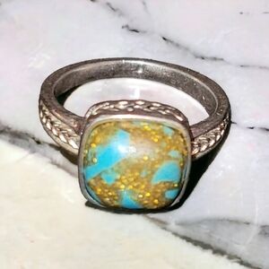 Sterling Silver #8 Turquoise Ring Size 7
